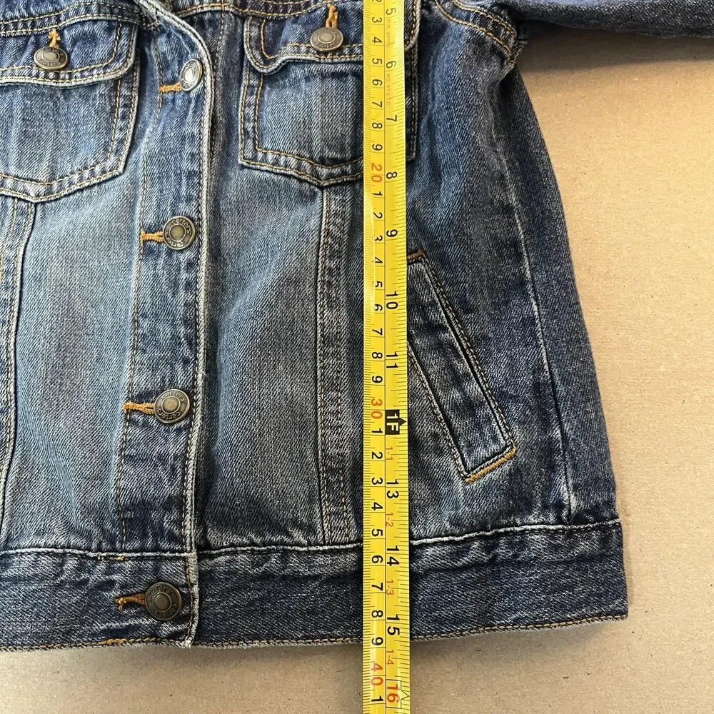 Carters Jean Jacket Girls 4 Blue Denim Snap Front Pockets Casual Outerwear